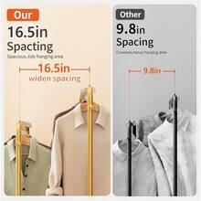 JOISCOPE Wide Clothes Rail 66.9 * 47.2 Inch Clothing Rack For Bedroom Clothes Rack With 2 Hanging Rails 4 Hooks 4 Side Shees And Bottom Shee Clothes Rack For Storing Shoes And Clothes Gold - Gold1 - View 3