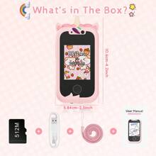 RIVGOT Children's Smart Phone With Dual Camera, Games, MP3, USB Chargeable, Multi-Filters And Stickers, Suitable For 3-12 Years Old Boys And Girls, Kids Camera Toy, Back To School And Birthday Gift