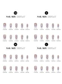 10 Peças Unhas Artificiais Curtas com Efeito de Olho de Gato, Unhas Postiças Reutilizáveis de Longa Duração para Salão de Manicure Profissional, Suprimentos de Unhas