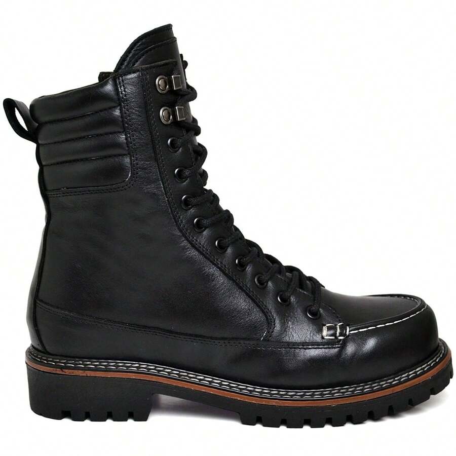 Ranclafe Men's Nubuck Leather High-Top Ankle Boot Comfortable And Durable - 黑色 - 查看 1