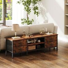 CAIYUN TV Stand With Storage TV Table 63 Inch With Drawers For 65 70 Inch TV TV Console Table TV Bench For Living Room Bedroom Brown 63 Inch - Brown1 - View 4