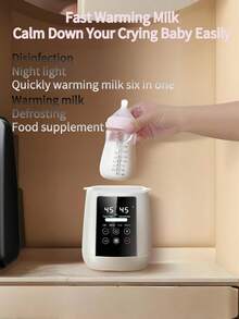 1 Piece EU/UK/AU Multi-Function Bottle Warmer High Temperature Resistant High Transparency PP Material Portable Household Baby Bottle Warmer Smart Chip Precise Temperature Control Gentle Defrosting Evenly Heated Retain The Original Nutrition And Taste Of Breast Milk - Multicolor - View 2