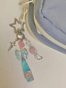 Clear Acrylic Candy Colored Heart-Shaped Star Cute Mushroom Cherry Blossom Keychain With Gu Ben Chain Pendant Summer Bows Bridesmaid Gifts Y2K - Multicolor - View 5