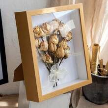 1 件木制 DIY 干花展示架、影盒展示柜、空心相框、5D 钻石画展示架、家居装饰框、人物模型展示柜，适用于节日装饰、家居或户外装饰、生日礼物、复活节装饰 - 彩色 - 查看 13