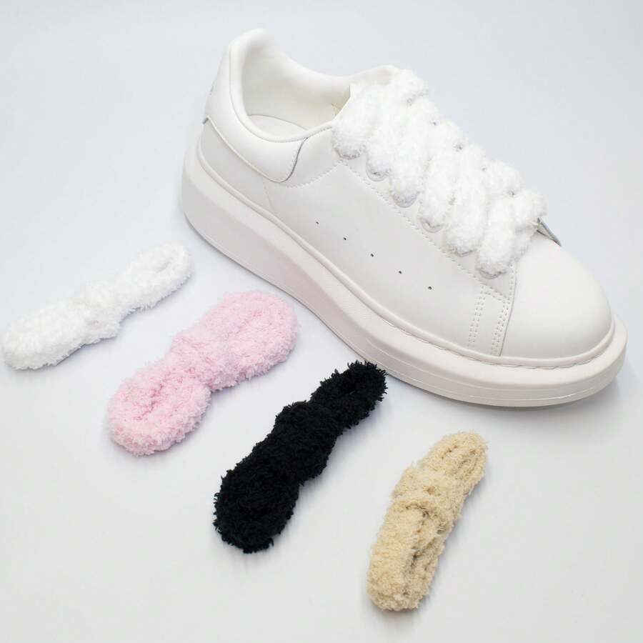 1 对 1.5 厘米宽蓬松内搭鞋带，休闲鞋配件 - #3992淺粉紫 - 查看 1