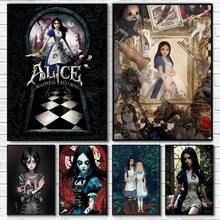 1pc Phim hoạt hình Pop Alice Liddell Áp phích quán cà phê Phòng trang trí nghệ thuật treo tường không có khung - Nhiều màu - Xem 3