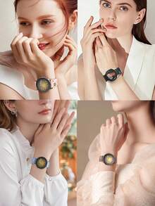 20mm 雙色花卉雕刻矽膠錶帶，相容 Galaxy Watch 7 6 5 4 40mm 44mm/5 Pro/6 Classic 47mm/Watch 4 Classic/Active 2，45mm/Watch 3/Watch 4 Classic 42mm 46mm Watch 6 47mm 43mm，波希米亞風防水運動替換錶帶，相容 Honor，男女通用 - White/Black - 查看 7