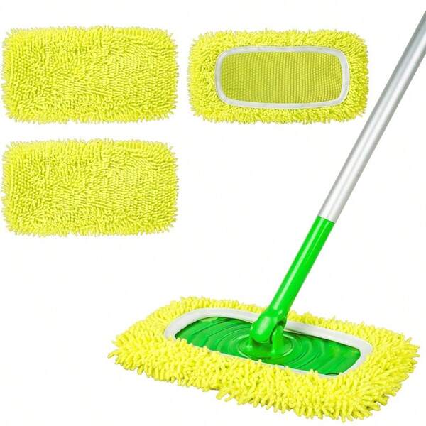 1/3/5 PÇS Refis de Pads de Esfregão Reutilizáveis Compatíveis com - Esfregão Molhado e Seco de Microfibra Lavável, Perfeito para Limpeza de Superfícies e Pisos de Madeira Dura (O Esfregão NÃO está Incluído)