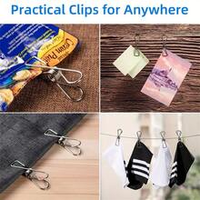 2/20/40PCS Stainless Steel Clothes Pegs - Heavy-Duty Clothes Pins For Laundry, Hanging Clips For Papers, Snack Sealing - View 6
