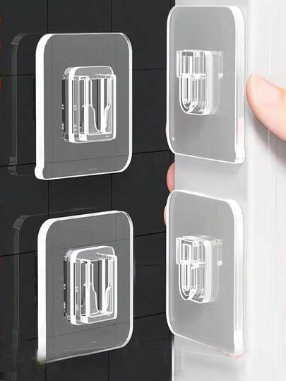 20pcs Easy Installation Practical Hooks - Stylish Plastic Wall Mounted Holders, Suitable For Router, Power Outlet, Photo Frame, Remote Control - Waterproof Multipurpose Hooks For Kitchen, Bedroom, Bathroom And Office, Utility Hooks, Adhesive Hooks, Towel Racks, Bedroom Wall Decor, Clothing Racks, Hooks, Hanger, Back To School, Shelves, Organization And Storage, Key Racks, Key Holder Wall, Key Hanging Rack, Stick On Hooks, Door Hangers, Room Decor Bedroom, Kitchen Accessories