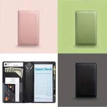 DOMUUH 1 Stück Server Notizbuch, Reißverschluss Server Geldbörse, süßer Server Organizer mit Münztasche, Server Schürze Zubehör, Menühalter, Hotel Server Menü Set, geeignet für Hotel, Restaurant, Café, Geschäftshotel Rechnungsmappe, Hotel-Essentials, Schulbedarf, Schulanfang