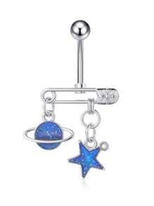 Blue Stainless Steel CZ Heart Dragon Butterfly Navel Belly Button Ring Piercing Jewelry For Women