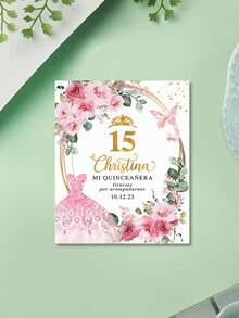 11pcs Customized 15th Birthday Bottle Stickers, Personalized Text Name Date Printing, Crown Design, Thank You Label, Birthday Party Celebrations, Gift Stickers, Personalized Gifts, Holiday Decorations, Gift Ideas For Women, Party Supplies - Multicolor - View 12