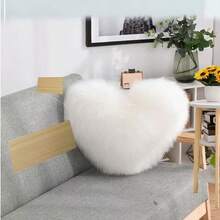 1 CÁI Gối nhung hình trái tim mini, Phòng ngủ, Trang trí, Ghế sofa, Gối tựa lưng ô tô, Đệm bên trong - trắng - Xem 2