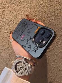 1 pieza Funda de teléfono dura de PC con borde suave y diseño colorido de patrón de ruta de avión, compatible con Apple iPhone 16 Pro Max/16 Pro/16 Plus/16/11/11 Pro/11 Pro Max/12/12 Pro/12 Pro Max/13/13 Pro/13 Pro Max/14/14 Plus/14 Pro/14 Pro Max/15/15 Plus/15 Pro/15 Pro Max y series S25