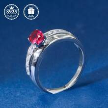 1pc S925 Silver Retro Style Women's Ring With Lab-Grown Red Gemstone, Luxurious Elegant, Niche Design, Ideal For Party, Daily Wear, Vacation, Mother's Day Gift