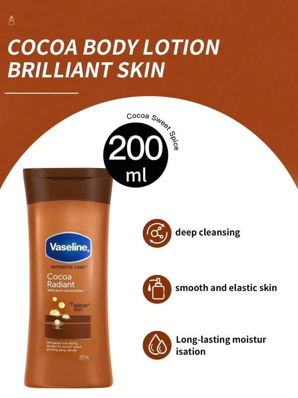 Vaseline 200ml Vaseline Körperlotion, Kakaoduft, für den täglichen Gebrauch geeignet
