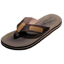 ASHALI Men's Brown Handwoven Slide Sandals, Non-Slip Soft Flexible Beach Flip Flops - Brown - View 11