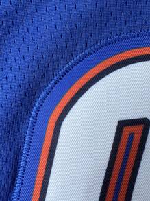 Camiseta de baloncesto para hombre, #2 azul, camiseta deportiva con decoración bordada