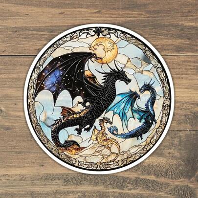 1 PIEZA Adorno colgante de ventana con diseño de dragón de cuatro alas, perfecto para portátiles, botellas de agua, cuadernos o ventanas, agrega un toque de magia y fantasía a tus artículos cotidianos, ideal para amantes de los dragones, fans de la fantasía o cualquiera que aprecie diseños encantadores y místicos, un regalo único para cualquiera que ame las creaciones mágicas