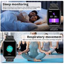 ESFOE LIGE Modische Smartwatch mit quadratischem Zifferblatt, Schrittzähler, Zeitnahme, Training, kabellose Anrufe, Musikwiedergabe, Weckruf-Erinnerung, Multifunktions-Damensmartuhr