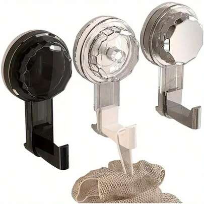 1-3 pièces Crochets de douche amovibles, crochets pour serviettes à ventouse pour mur de salle de bain, verre de cuisine, miroir, carrelage, convient pour accrocher les serviettes, peignoirs, loofah, etc.
