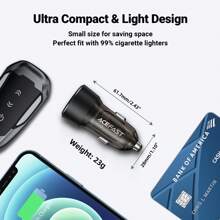 ACEFAST ACEFAST 60W Dual-Port Car Charger USB-C PD3.0 & USB-A QC3.0 Fast Charger Adapter For Phones Tablets