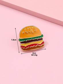 1 件儿童锌合金汉堡形徽章，戴上它开启美味汉堡时尚之旅，适合儿童在日常生活中佩戴
