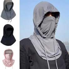 LOTANK Summer Thin Semi Transparent Full Face Sunscreen Hat Mask Outdoor Hiking Camping Thin UV Resistant Hat Neck Protection Hat
