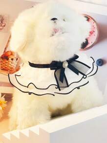 Collari per cani e gatti, bavaglini con fiocchi floreali e merletti, asciugamani rotondi da collo per animali domestici, accessori per vestire gli animali domestici per il compleanno, adatti per cani di piccola e media taglia e vari tipi di gatti