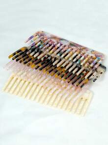 lina. 1pc Wide Tooth Comb, Acetate Fiber Board Marble Pattern Comb Teeth, Easily Detangle Hair, Travel Size, Convenient To Carry, Fits In Wallet, Pocket, Backpack, Mini Anti-Tangle Comb, Suitable For All Hair Types, Dry And Wet Use, Unisex, Hair Care, Hair Styling Tool, Mini Portable, Travel Accessory - Multicolor - View 9
