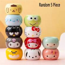 Sanrio (Authorized) Bright Cartoon Three-Dimensional Tea Cup DIY Cream Gel Phone Case Head Decoration Ornament, Sanrio Creative Cute Character Mini Toothbrush Holder, Resin Pen Holder, Home Decoration Figurine, Independent Accessory Base, Perfect Birthday And Graduation Gift,