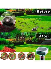 1/2/3件太阳能超声波驱虫器，防水花园农场驱虫器，适用于啮齿动物、昆虫、鼹鼠、蛇和鸟