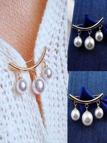 Faux Pearl Anti-Glow Neckline Button Pin, Waist Pin, Atmospheric And Elegant Fixed Clothes Button Pin, Teen Girls Waist Goddess, A Pin Anti-Glow Goddess