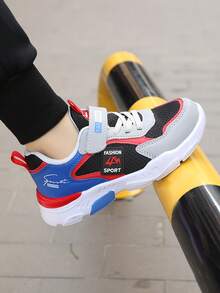 Boys Running Shoes - Casual Sports Sneakers With Hook & Loop Closure, Lightweight Mesh Upper, EVA Sole, Striped Pattern, Low-Top Design, Suitable For Daily Wear, Running And Leisure Activities - Spring/Autumn/All Season Series - Red - View 15