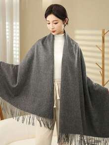 Women's Pashmina Scarf/Shawl/Long Winter Scarf - Lima Escuro - View 3