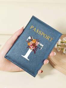 1pc A-Z 26 Letters Fashionable Letter Print Stylish Burgundy Passport Cover, Premium PU Leather Passport Wallet With Multi-Card Pockets For Credit Cards, Boarding Passes, And IDs Graduation - Burgundy - View 49