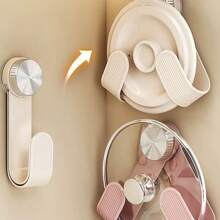 Suction Cup Mounted Pot Lid Rack, Wallmounted Pot Lid Storage Organizer, Multi-Function Kitchen Pot Lid Holder