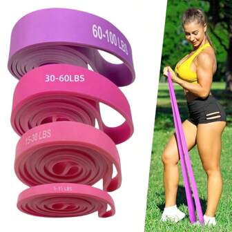 1 件/4 件健身弹力带，瑜伽阻力带，适合力量训练、普拉提、瑜伽、健身