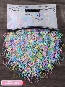 2000pcs Mini Rubber Hair Ties For Women, Disposable Hair Clips For Ponytails, Suitable For Daily Use - Multicolor - View 13
