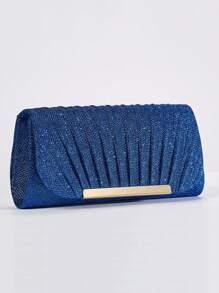 Women's Fashionable & Elegant Pleated Clutch Purse, Handbag Shoulder Strap Evening Bag