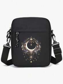 这款时尚黑色牛津布单肩包，配有可调节肩带，大容量休闲斜挎手机包，适合男士使用，饰有骷髅和玫瑰印花，是情人节、万圣节旅行者的理想礼物，也可作为帆布手提包、相机包、万圣节配饰、侧包或旅行包使用。 - 彩色 - 查看 16