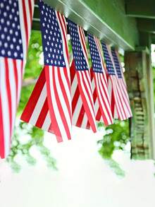 1 套/5 米/20 件美式独立日彩旗，独立日国旗横幅，用于庭院装饰 - 彩色 - 查看 1