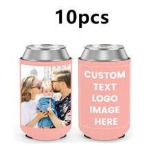 Customizable Beer Sleeves, Personalized With Logo, Name, Photo, Font, Ideal For Parties, Gatherings, Home, Travel, Custom Beverage Bottle Coolers With Initial Text Letter Combination Design, Fun Birthday, Wedding, Party Gifts (Non-Food Contact)