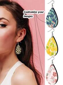1 Paar personalisierte Bild-Ohrringe, rund/tropfen-/herz-/dreieckförmig, geeignet für Sommer Strand, Deko-Accessoires für Fotografie, personalisierte Acryl-Ohrringe, bohemian-vintage europäischer und amerikanischer Stil Ohrringe, übertrieben modische Ohrringe, Geschenk für Freundin, gravierte Armbänder für beste Freundin, das bedeutungsvollste Geschenk