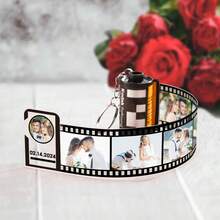 Porte-clés personnalisé en forme de rouleau de film photo, porte-clés appareil photo mémoriel, cadeau pour la fête des mères, la Saint-Valentin, accessoire de sac pendentif - Multicolore - Voir 4