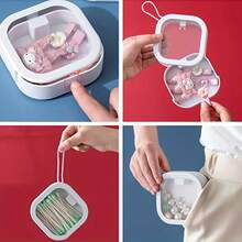4 peças/Conjunto Caixa de Armazenamento de Faixa de Cabelo, Mini Caixa de Jóias Portátil para Clipes de Cabelo, Melhor Caixa de Armazenamento de Viagem para Itens Pequenos para Garotinhas, 2 Rosa e 2 Branco