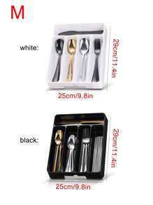 1pc Flatware Organizer Box, Silver Cutlery Tray, Kitchen Drawer Storage Container, Made Of Plastic PP Material, Used For Tabletop, Cabinet, Drawer Storage Of Cutlery, Utensils, Cooking Tools