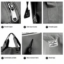 Foldable Travel Bag, Expandable Duffel Bag Suitcase, Detachable Rolling Wheels, Carry-On Large Duffel Bag, Luggage Bag, Suit Gym, Camping Or Business Trip,Travel Bag Carry On,Bag Travel,Bolsa De Viaje,Beach Tote Bag(Black) - 黑色 - 查看 8