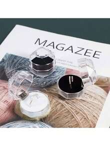 3/12 peças de acrílico linda caixa de presente para festa de casamento e noivado, porta-brincos, caixa de armazenamento de anéis, organizador de vitrine de joias, caixa de armazenamento, presentes de viagem